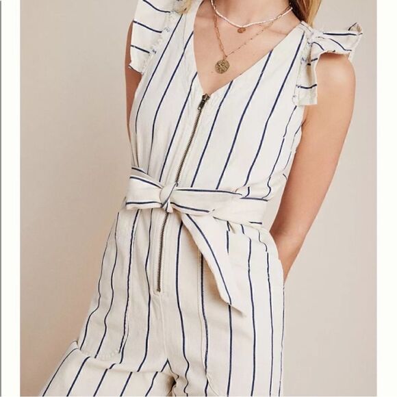 By Anthropologie Hedda striped jumpsuit - Picture 4 of 11